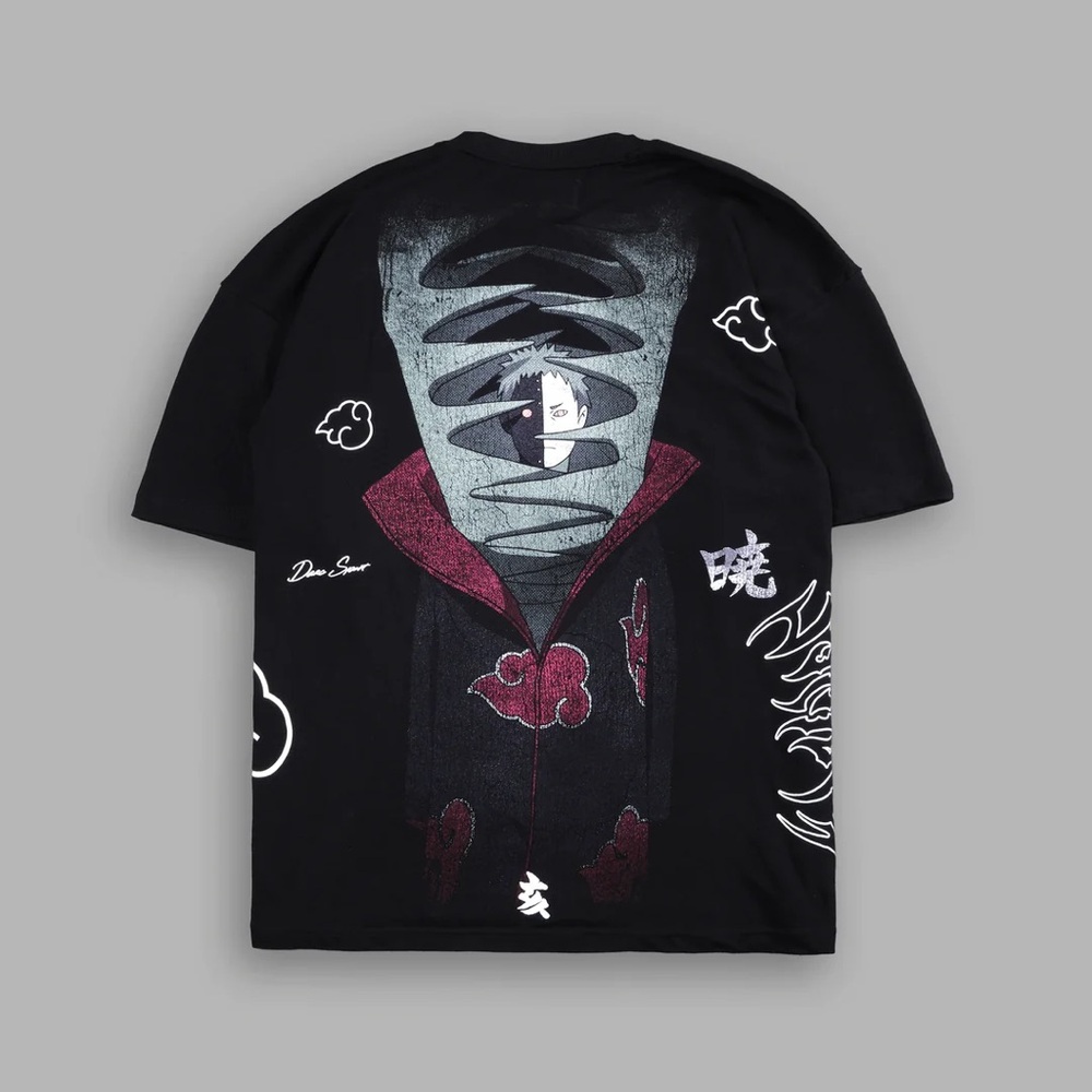 Zetsu Akatsuki “Side by Side” Oversized Tee in Black